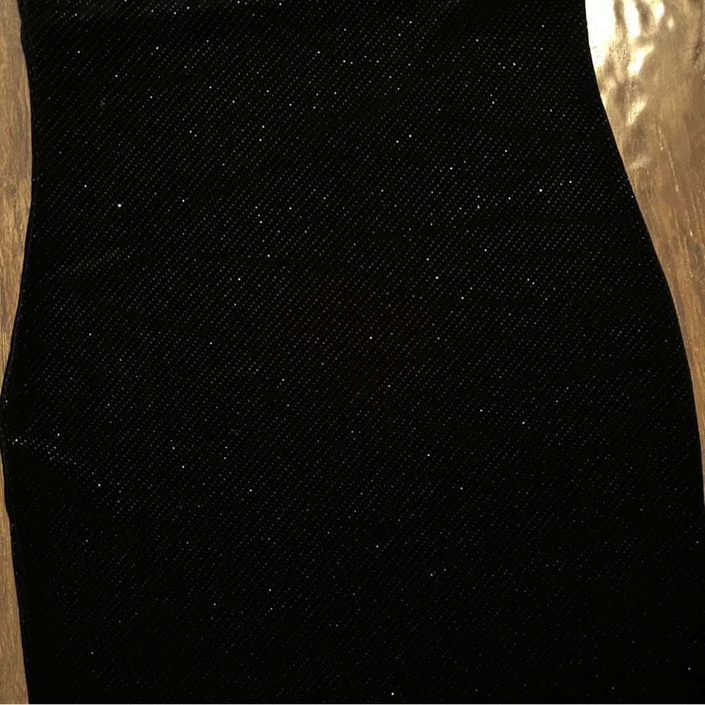 NWOT Suzy Shier sparkly black velvet bodycon dress small midi length strapsvneck - Picture 5 of 10